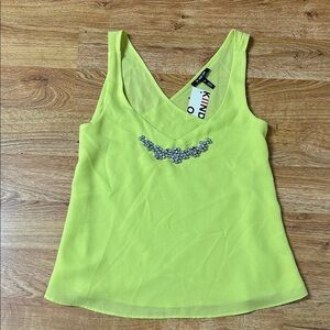 KIIN OF Lime Green Embellished Women's Tops Size S